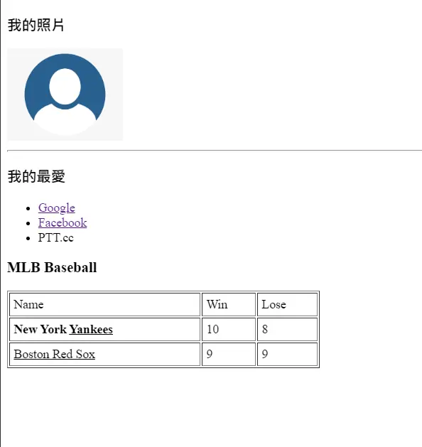 純 html 的表格截圖